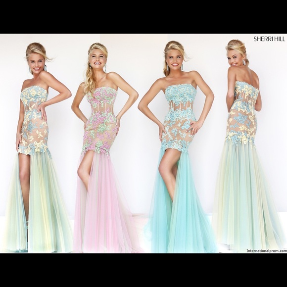 Sherri Hill - elegant Purple High Low Prom Dress